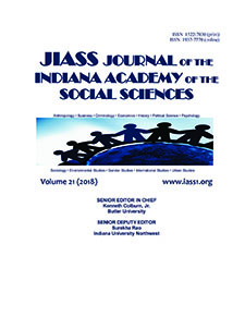 Cover of Volume 21 of the Journal of the Indiana Academy of Social Sciences
