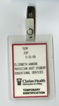 Photocopy of Elizabeth Hanson's Clarian Health Temporary Identification