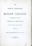 The Annual Catalogue of Butler College, 1898 - 1899